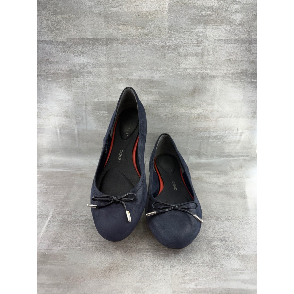 Rockport Total Motion Adelyn Navy Blue Suede Ballet Flats Women Sz 9 CG6320
